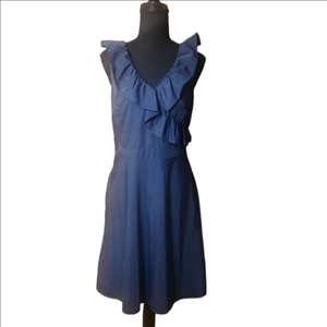 Tevolio Navy Ruffle Dress, Size 6